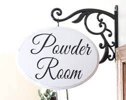 Free Shipping Powder Room Sign 7x9 Black Powder Room Signs Pantry Sign Bath Sign