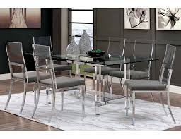 Bellini Modern Glass Top Acrylic Dining Table Modern Dining Table Set Glass Dining Room Table Glass Dining Table Decor