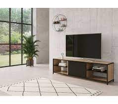 Profitez de prix ikea toute l'année faites vous facilement livrer à domicile ou en click and collect ! Long Meuble Tv L 180 Oskar Imitation Chene Sonoma Noir Meuble Tv But