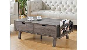 Granary modern wooden farmhouse coffee table indoor furniture rustic gray finish. Raeburn Rustic Grey Finish Coffee Table