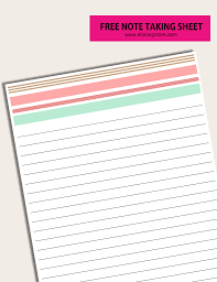 If you want a blank version of this daily and weekly schedule plus 5 more cleaning printables, check out my ultimate cleaning bundle in my etsy store. Happy Freebie Monday Note Taking Sheets