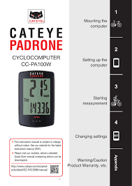 Cateye Padrone Computer User Manual Manualzz Com