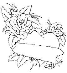 And one of them is coloring the sketch. Roses Heart Lineart By Kauniitaunia On Deviantart Heart Drawing Flower Coloring Pages Coloring Pages
