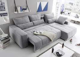 Eckcouch Lopez Couch Schlafsofa Funktionssofa Ausziehbar Hellgrau 305 Cm Sofa Bett Kleine Couch Sofa Wohnlandschaft