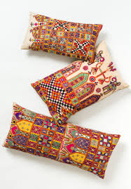 Vintage biplane airplane pattern blue brown lumbar pillow. Antique And Vintage Long Indian Camel Sack Lumbar Pillow In Natural Santa Fe Dry Goods Workshop Wild Life