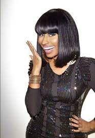 Short Black Bob With Blunt Bangs From Nicki Minaj Frisuren 2014 Bob Frisur Frisuren Fur Schwarze Frauen