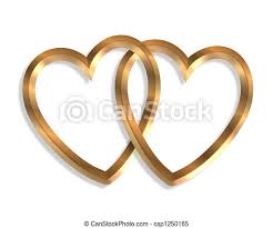 Two hearts together original mix. Linked Gold Hearts 3d 3d Illustration 2 Golden Hearts Linked Together Clip Art Symbol Of Love Canstock