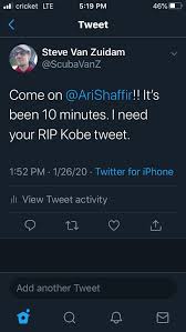 Comedian ari shaffir has issued an apology after joking that kobe bryant 'died 23 years too late'. Chad Zumock Florida S Most Wanted On Twitter I See Comics Going Out Of Their Way To Help Ruin Ari Shaffir I Had The Similar Thing Happen To Me Last March With
