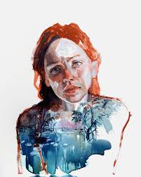 Lagoon acrylic and watercolor