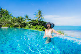 This swimming pool may looks small but surely it is enough to have a balance in this stress free elegance and luxury is well displayed in this area most especially during sunset and night time. Free Photo Portrait Beautiful Young Asian Woman Relax In Luxury Outdoor Swimming Pool In Hotel Resort Nearly Beach Sea Ocean