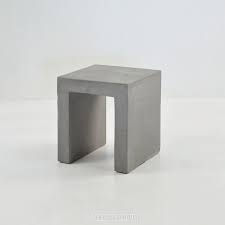 Teak Warehouse Raw Concrete Stool Square Concrete Stool Concrete Furniture Teak Outdoor Furniture