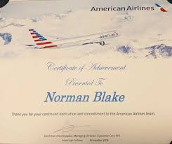 Prospect S Norman Blake Recognized For Dedication And Commitment By American Airlines Prospect Airport Services Commitment followed by persistence makes anything possible. norman blake recognized for dedication