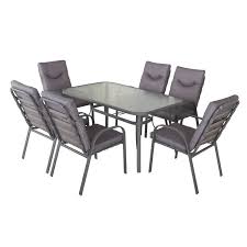 Outdoor table setting 6 seater. Brandon 6 Seater Steel Dining Set Home Hardware