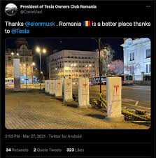 Vești bune pentru împătimiții mașinilor electrice. Tesla Supercharger Network Finally Expanding Into Romania The Long Tail Pipe