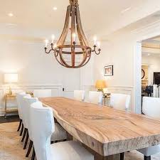 Mix Textures This Thick Live Edge Slab Table Transforms This Space From Ordinary To French Country Dining Room Wood Dining Room Table Country Dining Rooms