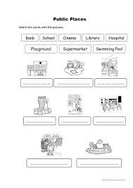Public Places Worksheet Free Esl Printable Worksheets Made By Teachers Kindergarten Worksheets Free Kindergarten Worksheets Social Studies Worksheets