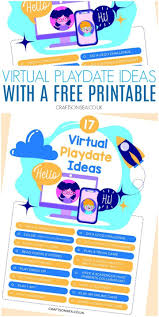 Virtual Playdate Ideas For Zoom Free Printable In 2020 Playdate Activities Playdate Fun Activities For Kids