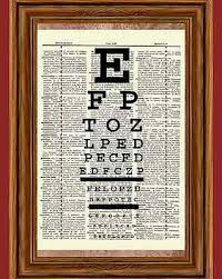 Eye Chart Dictionary Art Print Poster Vision Science