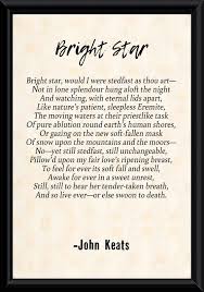 Bright Star Poem By John Keats Printable Poetry Wall Art In 2020 Poems About Stars Keats Poems John Keats Poems