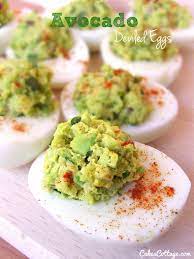 Avocado Deviled Eggs Cakescottage Recipe Food Avocado Deviled Eggs Best Food Ever