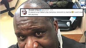 Roasts funny heat jokes roast friends say needed bring much these warm cold outside while fun face delivered internet hairline. Shaq S Son Roasts Him On Twitter After He Posts Picture Of New Haircut Article Bardown