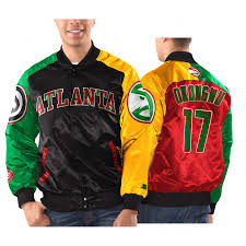 Starter full snap closure 2 front pockets ribbed collar and cuffs embroidered team logo nba. Onyeka Okongwu 2021 Black History Month Hawks Jacket Black Red Satin Full Snap