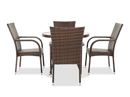 Five Piece Contemporary Patio Dining Set In Espresso Mathis Brothers Furniture In 2020 Contemporary Patio Patio Dining Set Contemporary Dining Sets