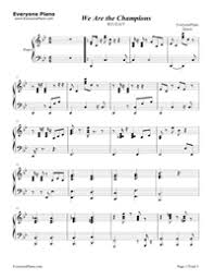 No time for losers 'cause we are the champions of the world. We Are The Champions Accompaniment Queen Free Piano Sheet Music Piano Chords