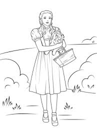 Dorothy Holding Toto Coloring Page From Wizard Of Oz Category Select From 24652 Printable Cra Witch Coloring Pages Lion Coloring Pages Wizard Of Oz Characters