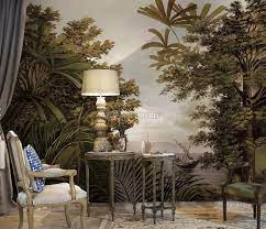 Vintage Forest With Lakescape Wallpaper Mural Wallmur Tree Wallpaper Mural Mural Wallpaper Mural