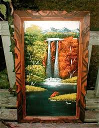 Black Velvet Painting Fall Waterfall Classic Kitsch Wall Etsy Velvet Painting Painting Black Velvet