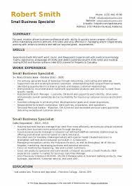 Small Business Specialist Resume Samples | Qwikresume