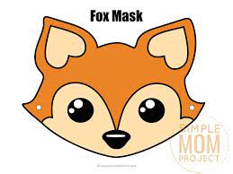 Free Printable Fox Masks For Kids Simple Mom Project Animal Mask Templates Fox Mask Woodland Animal Masks