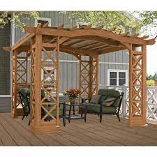 Yardistry Preston 12 Ft X 12 Ft Pergola With Snap On Sunshade Ym11715 The Home Depot Outdoor Pergola Wood Pergola Pergola Patio