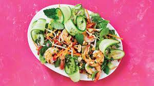 Vietnamese Shrimp Salad With Mint Chile Dressing Recipe Clean Green Salads Recipe Summer Salads Salad Recipes Clean Eating
