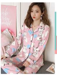 Night wear baju tidur perempuan baju seksi. Baju Tidur Wanita China Supplier Long Sleeved Womens Pajama Sets 2 Piece Korean Sleepwear Pijama Buy Womens Pajama Sets 2 Piece Korean Sleepwear Pijama Vente Gros Pyjama Ropa De Dormir De Dibujos Animados