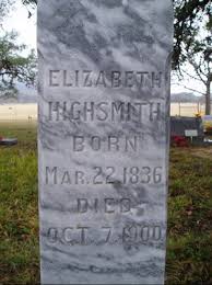 Elizabeth (Turner) Highsmith (1836-1900)