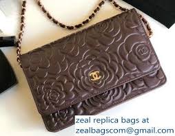 Chanel Lambskin Camellia Wallet On Chain Woc Bag Burgundy Bags Chanel Luxury Bags