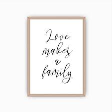 Love Makes A Family Printable Wall Art Black And White Prints Etsy Family Wall Quotes Family Wall Family Wall Art