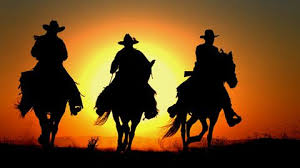 A silhouette of a cowboy at sunset. 7 Modern Wild West Ideen Westernreiten Pferde Westernpferd