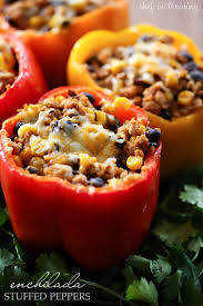Enchilada Stuffed Bell Peppers Chef In Training Recipe Stuffed Peppers Recipes Meals