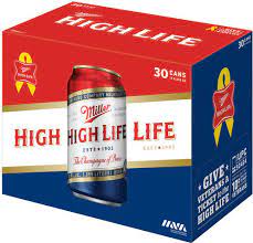 Free from does not contain declaration obligatory allergens. 34100013417 Miller High Life Beer 12 Fl Oz 30 Pack
