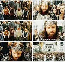 Lord Of The Rings My Friends You Bow To No One Little Hobbit Heroes Gif The Hobbit Lord Of The Rings Funny Movies