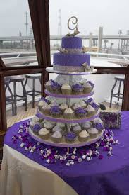 My Purple Wedding Purple Cupcake Cake For The Bride I Had Silver Edible Pearls Sprink Cupcake Stand Wedding Wedding Cakes With Cupcakes Purple Wedding Cakes