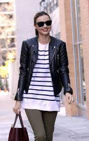 Model In Manhattan Leather Jacket Style Leather Jacket Miranda Kerr Outfits