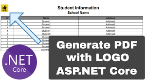 How To Generate Pdf Report With Logo In Asp Net Core Project Student Information Core Generation