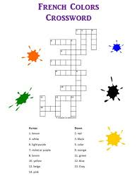French Crossword Colors Puzzles To Print French Colors French Flashcards Learning French For Kids