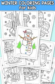 Each of these free coloring sheets include a black and white. Winter Coloring Pages Itsybitsyfun Com