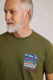 Get Beak Back Print RSPB Collaboration Artist T-Shirt Olive Green