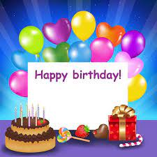 Happy Birthday Background With Cake And Balloons Happy Birthday Cards Birthday Cake With Candles Balloon Birthday Cakes